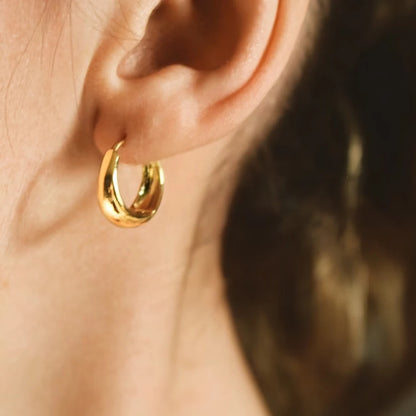 Gold Chunky Water Drop Earrings
