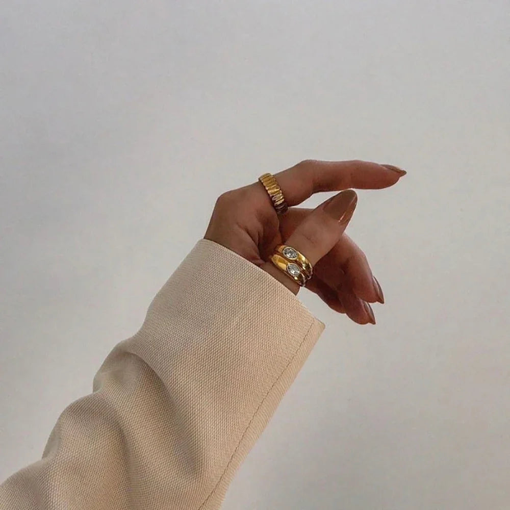 Elegant Zircon Double Layer Ring