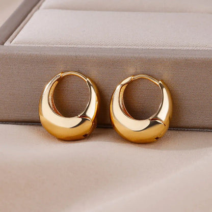 Gold Chunky Water Drop Earrings